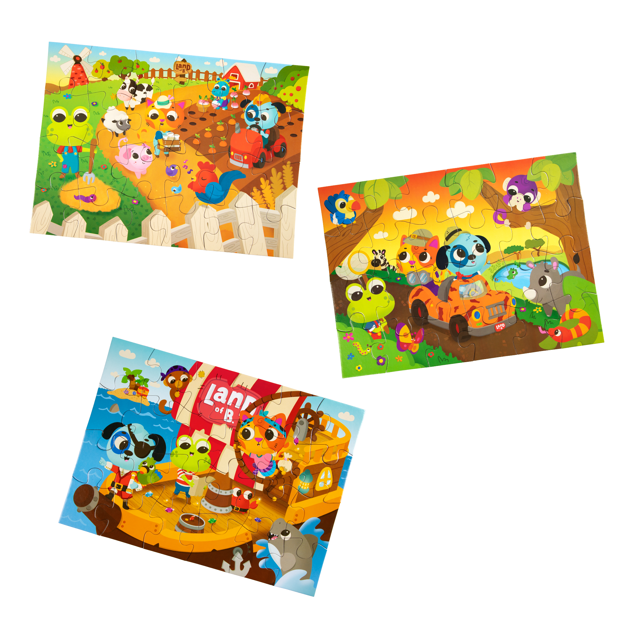 Three jigsaw puzzles.