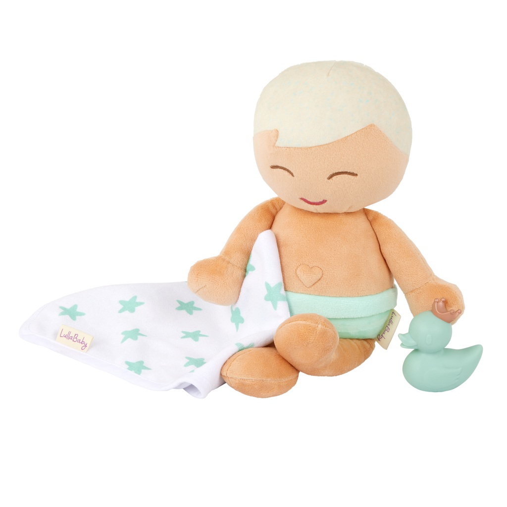 LullaBaby Boy Plush Bath Doll & Accessories