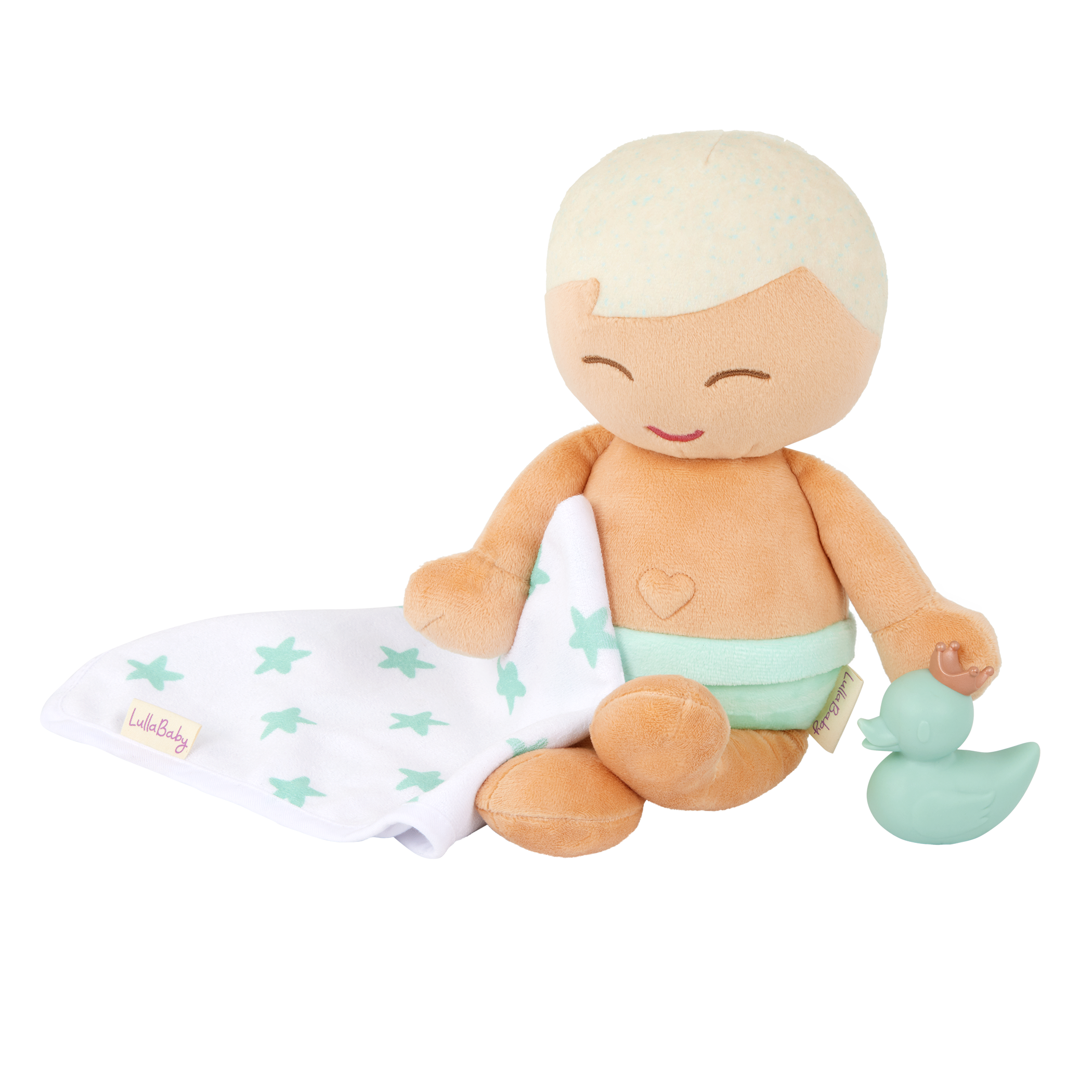 LullaBaby Boy Plush Bath Doll & Accessories