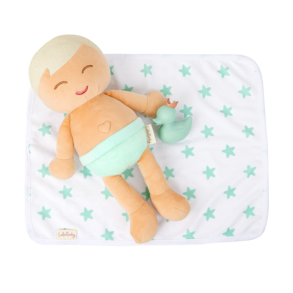 LullaBaby Boy Plush Bath Doll & Accessories