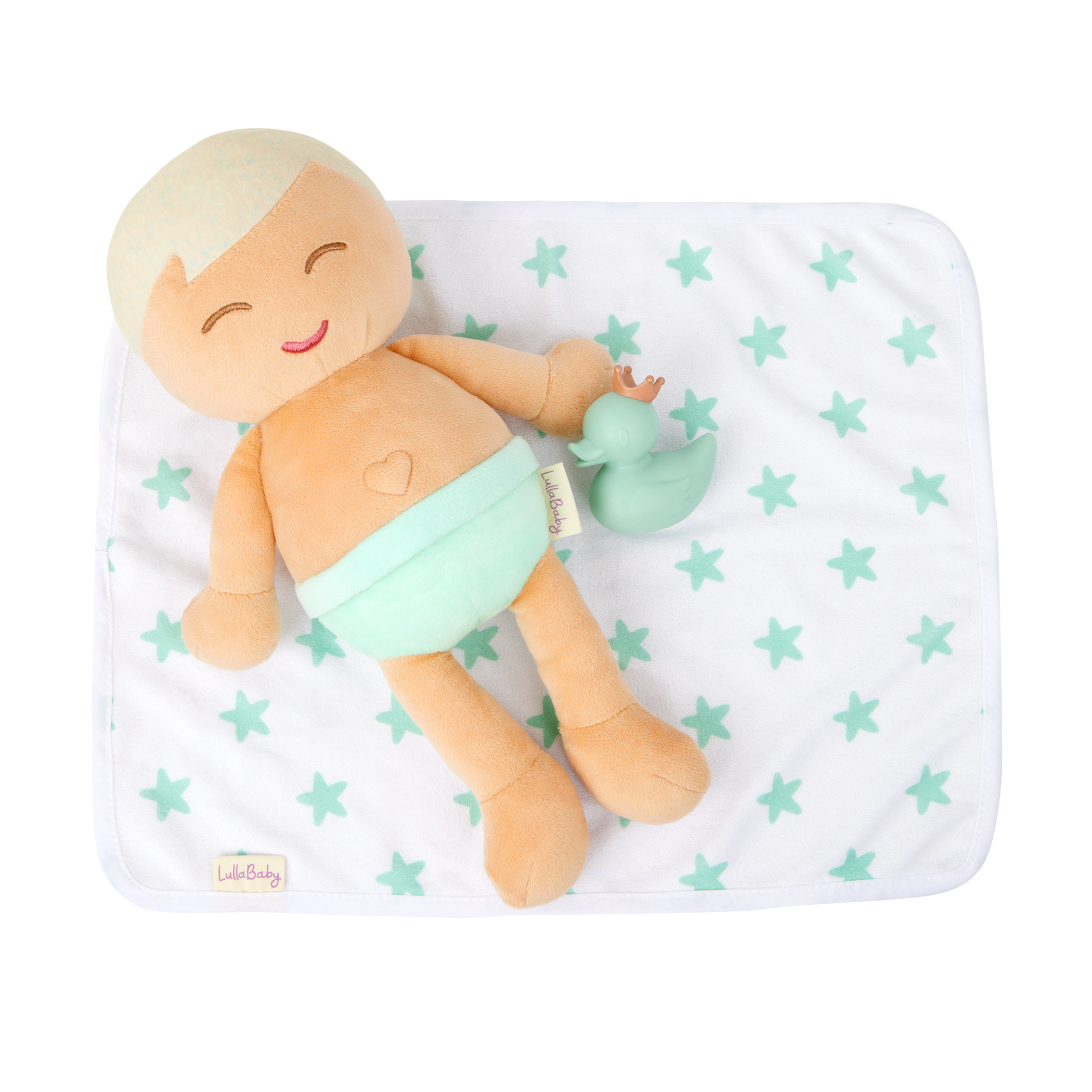 LullaBaby Boy Plush Bath Doll & Accessories