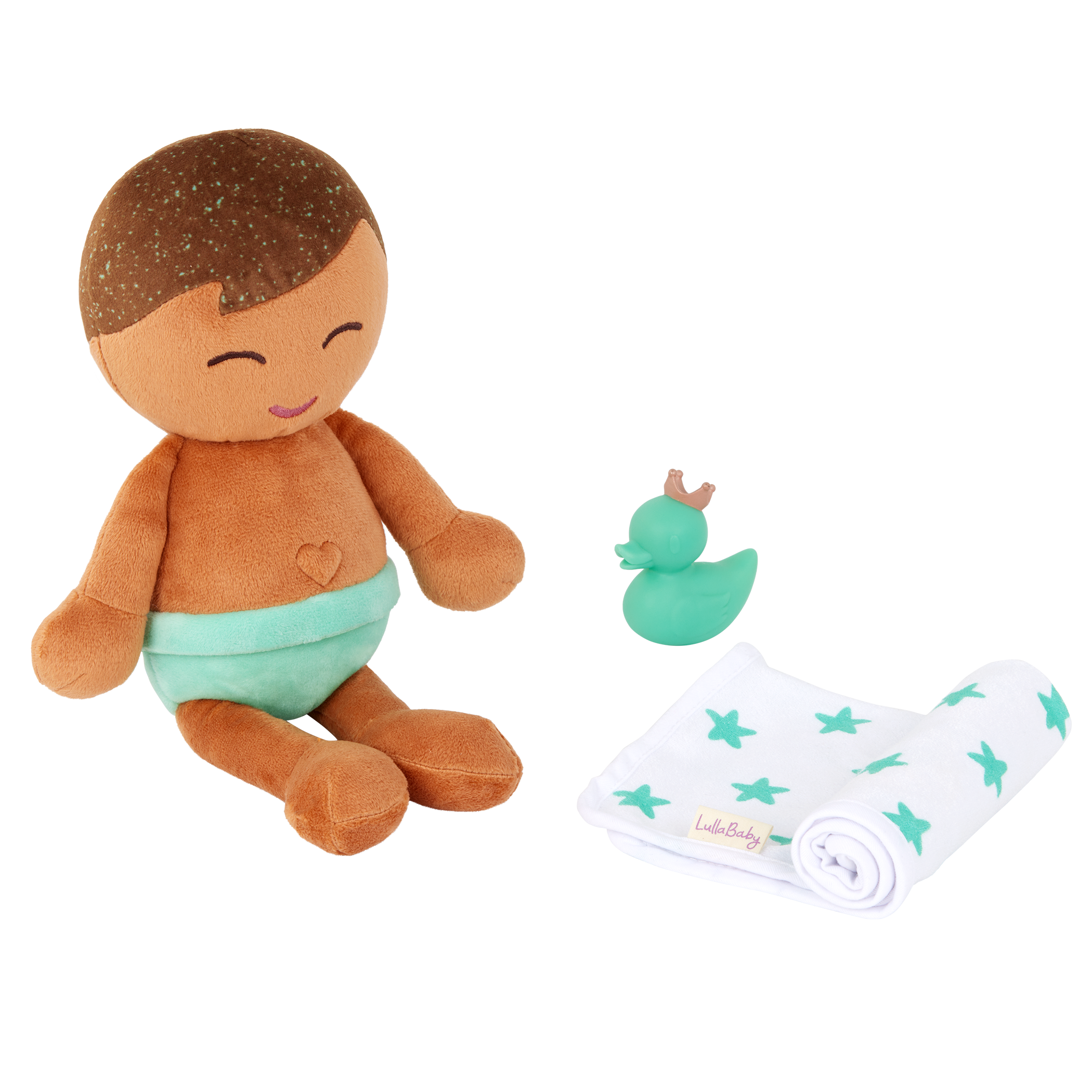 LullaBaby Boy Plush Bath Doll & Accessories