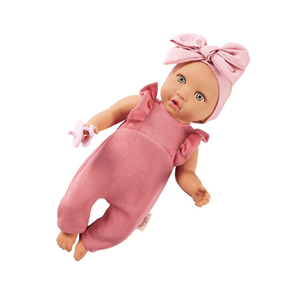 LullaBaby doll in pink romper