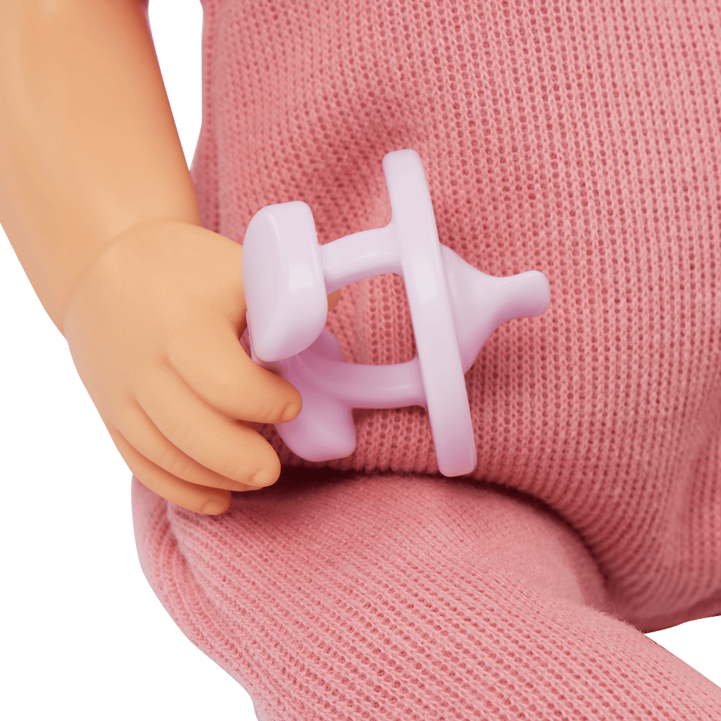 LullaBaby doll in pink romper