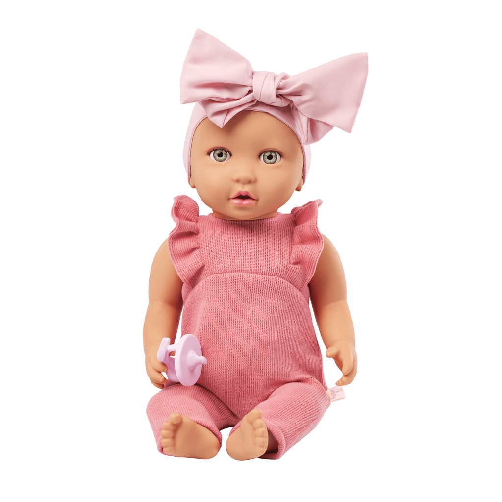 LullaBaby doll in pink romper