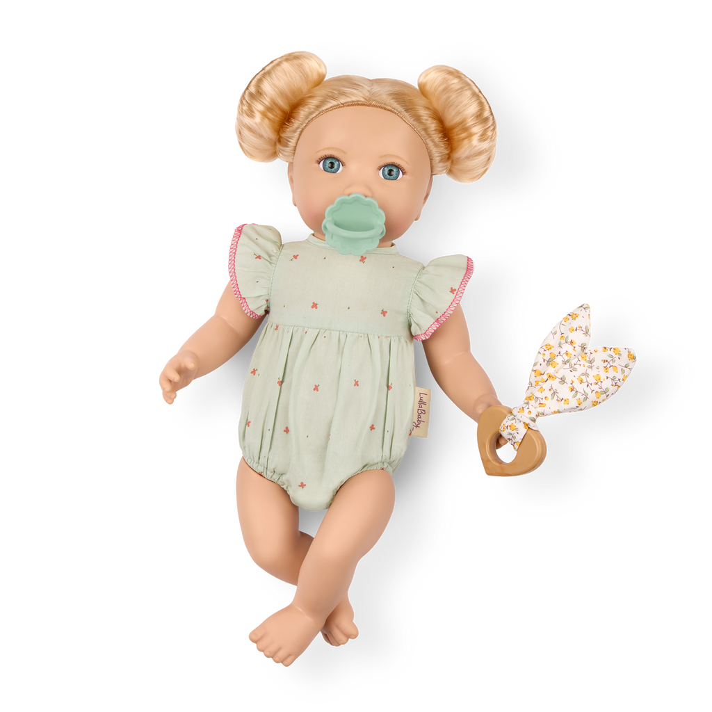 LullaBaby doll with blonde hair and blue outfit