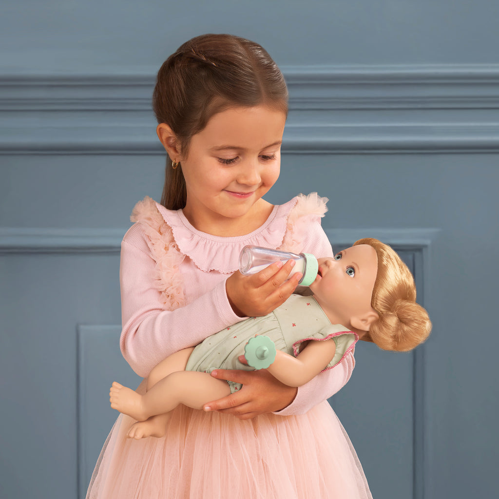 LullaBaby doll with blonde hair and blue outfit