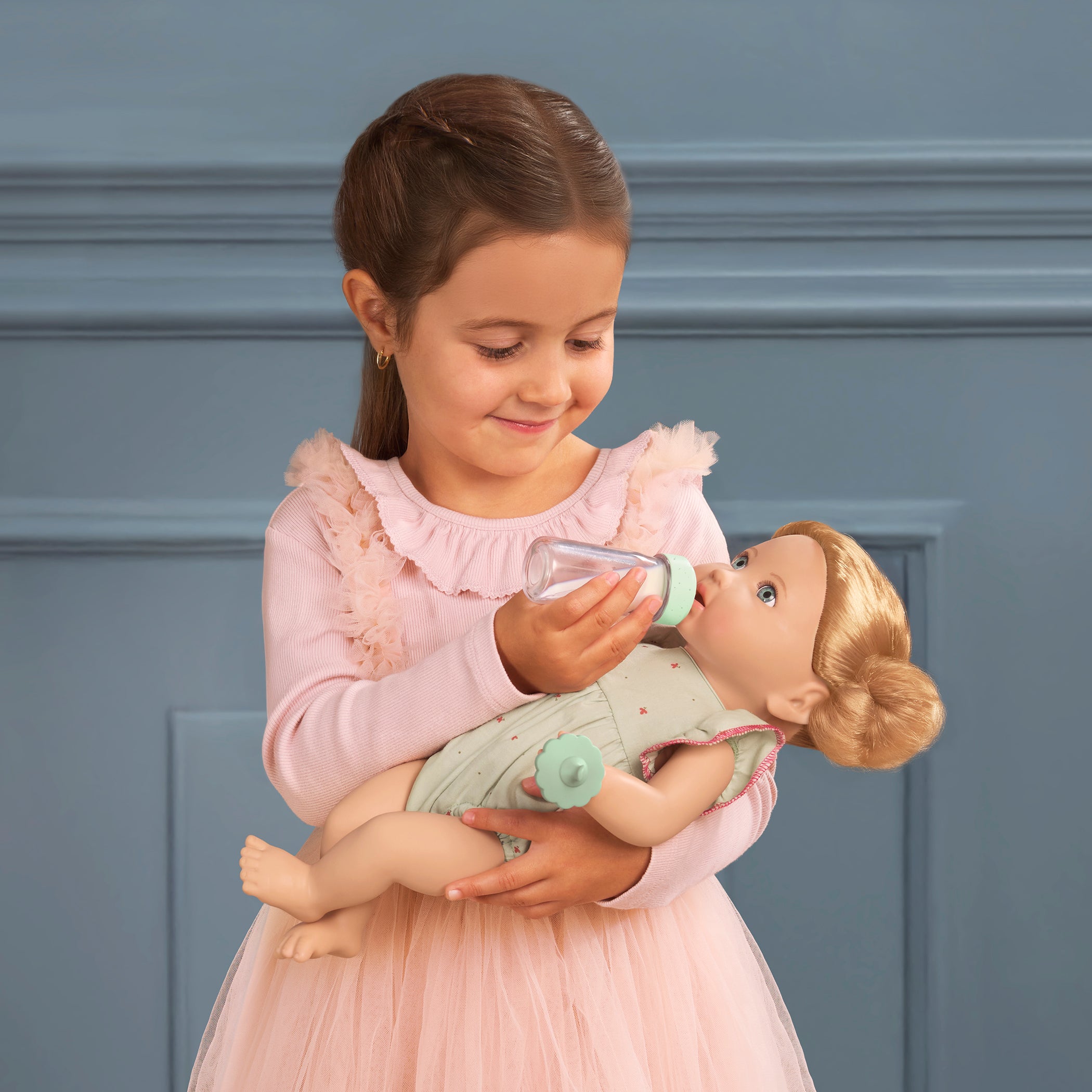 LullaBaby doll with blonde hair and blue outfit