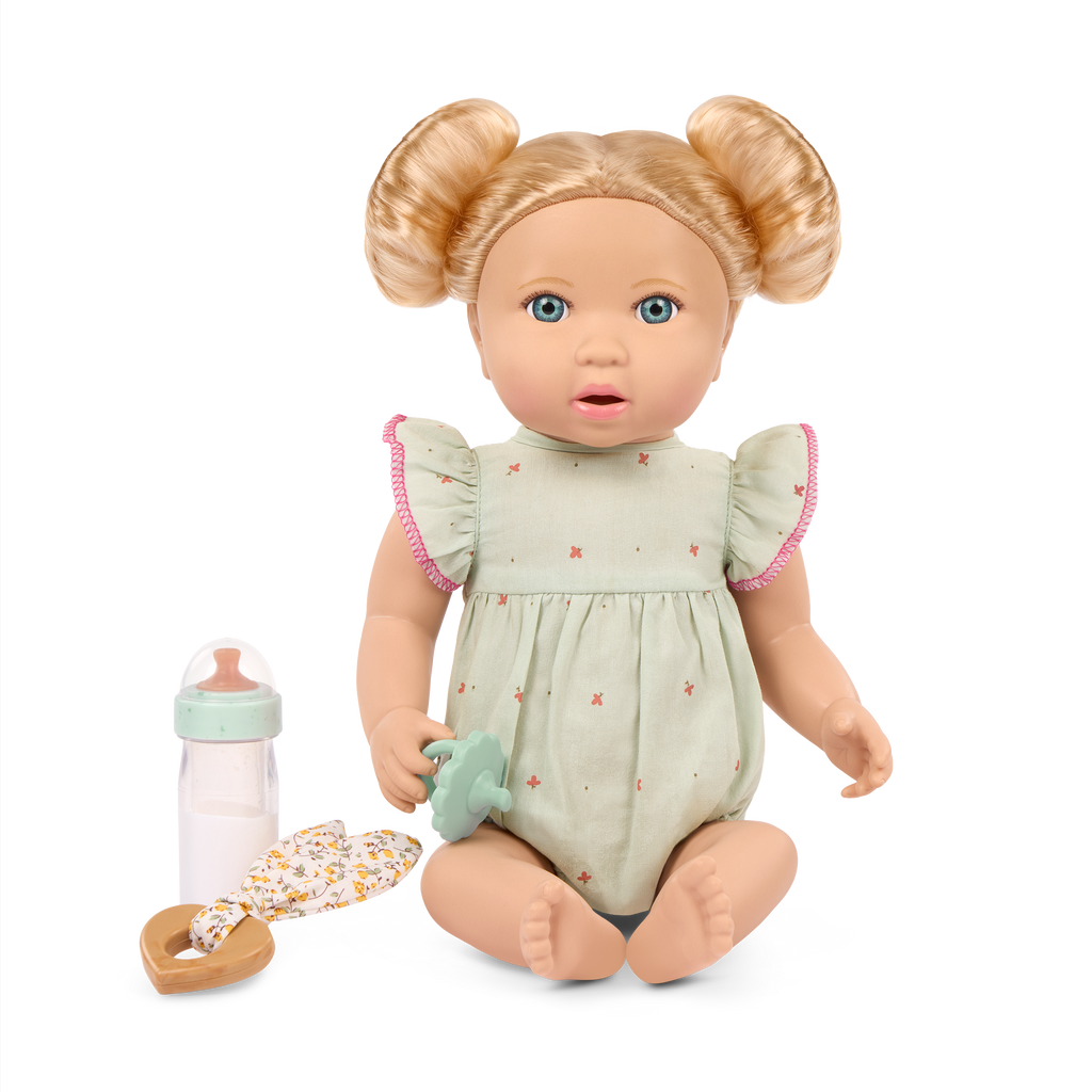LullaBaby doll with blonde hair and blue outfit