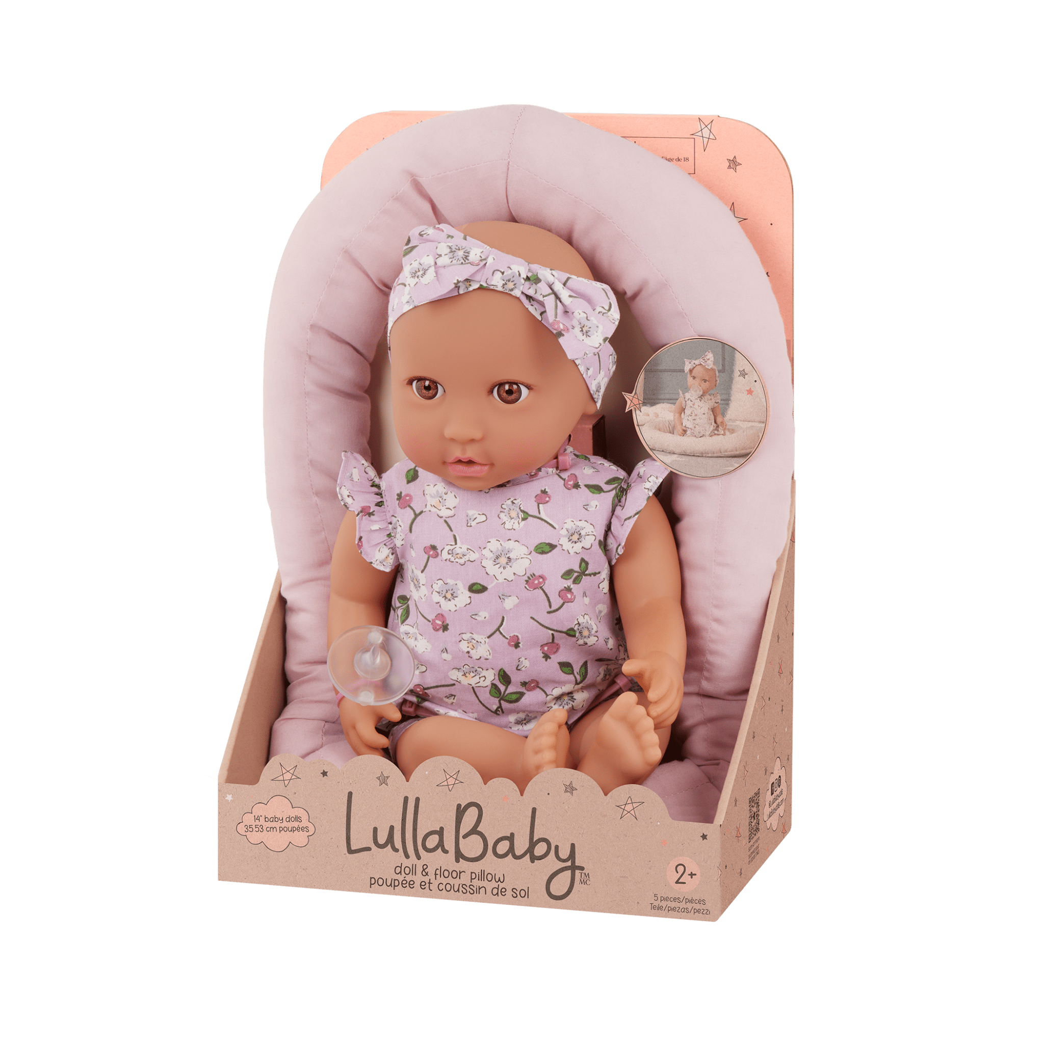 LullaBaby Doll & Plush Bassinet Set