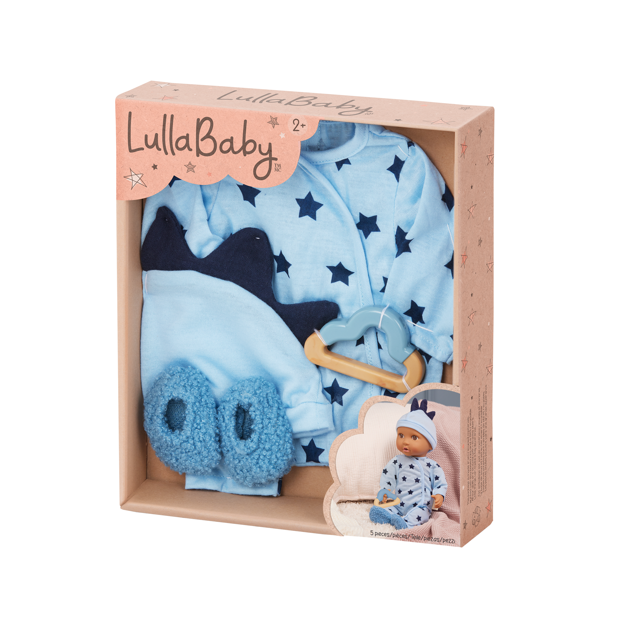 LullaBaby Boy Doll Blue Pajama Outfit