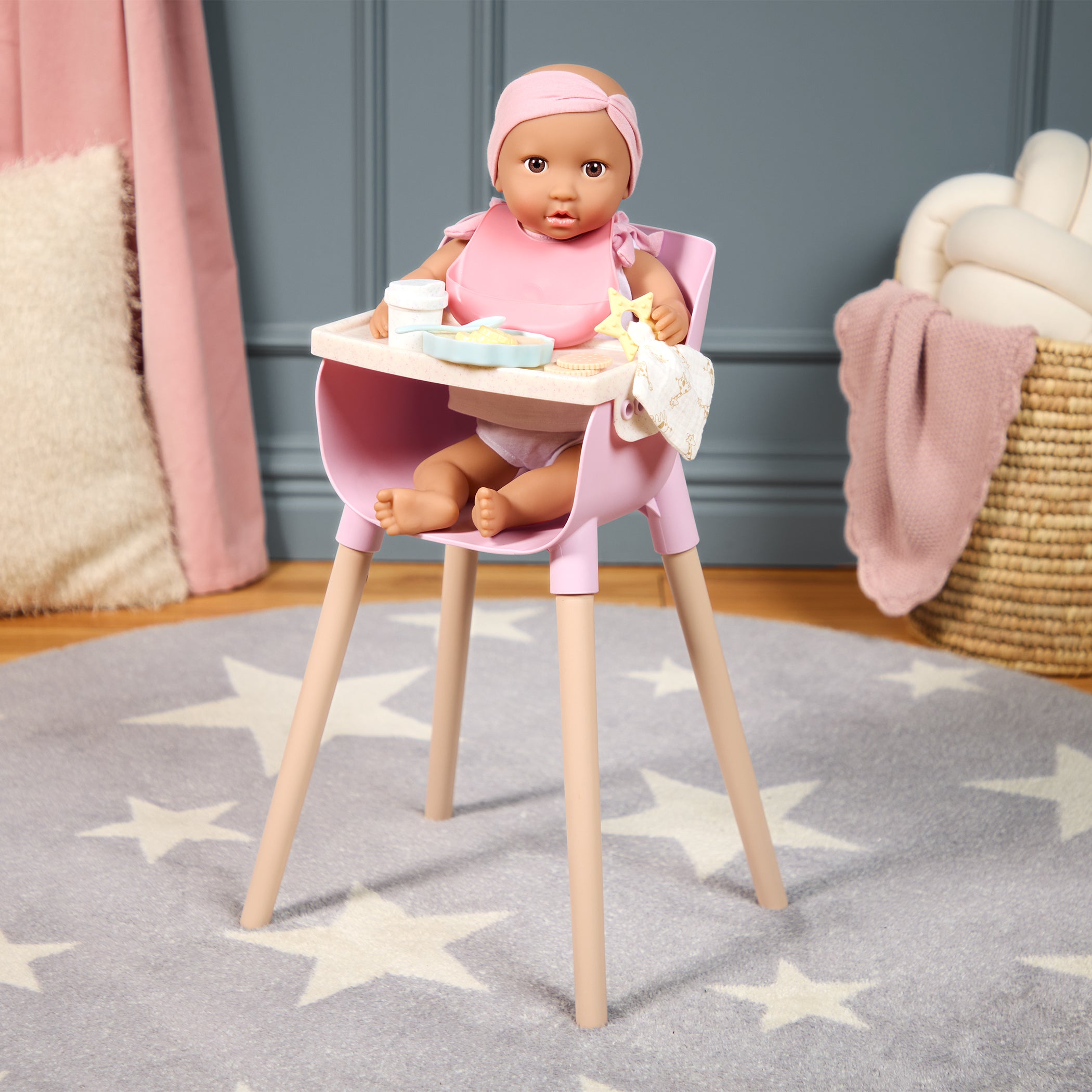 Pink High Chair for Baby Doll