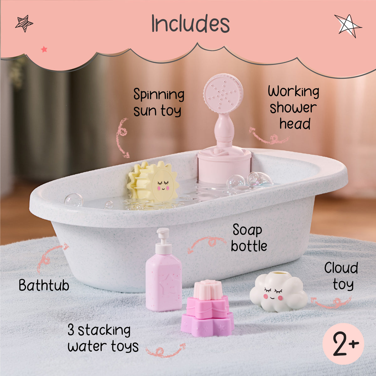 Doll Bathtub & Sprayer Set - LullaBaby