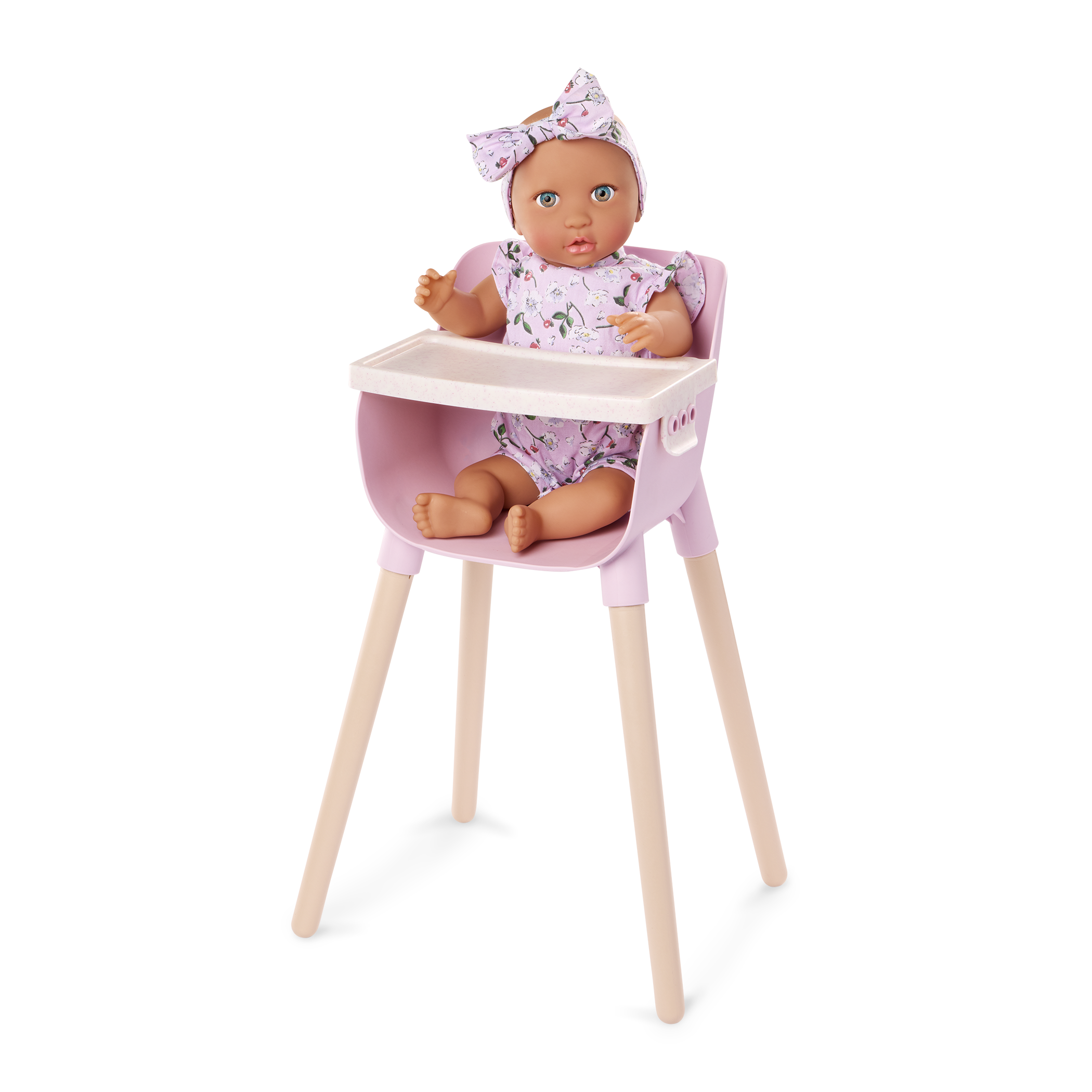 Pink Baby Doll High Chair & Feeding Set