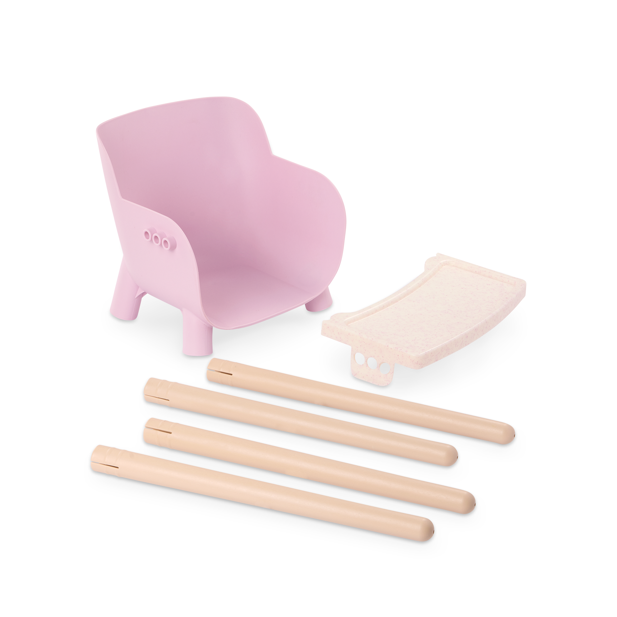 Pink Baby Doll High Chair & Feeding Set