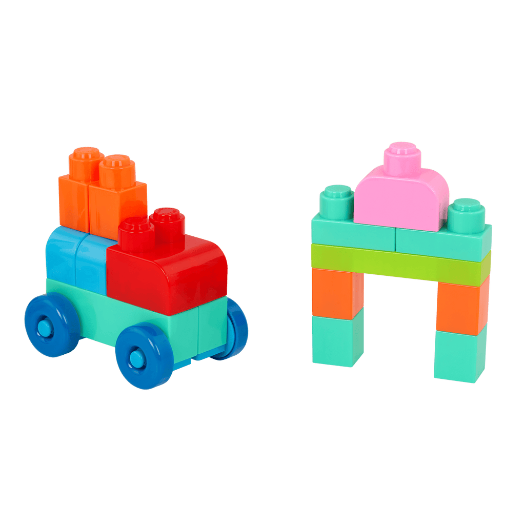 Locbloc red builder's wagon with building blocks
