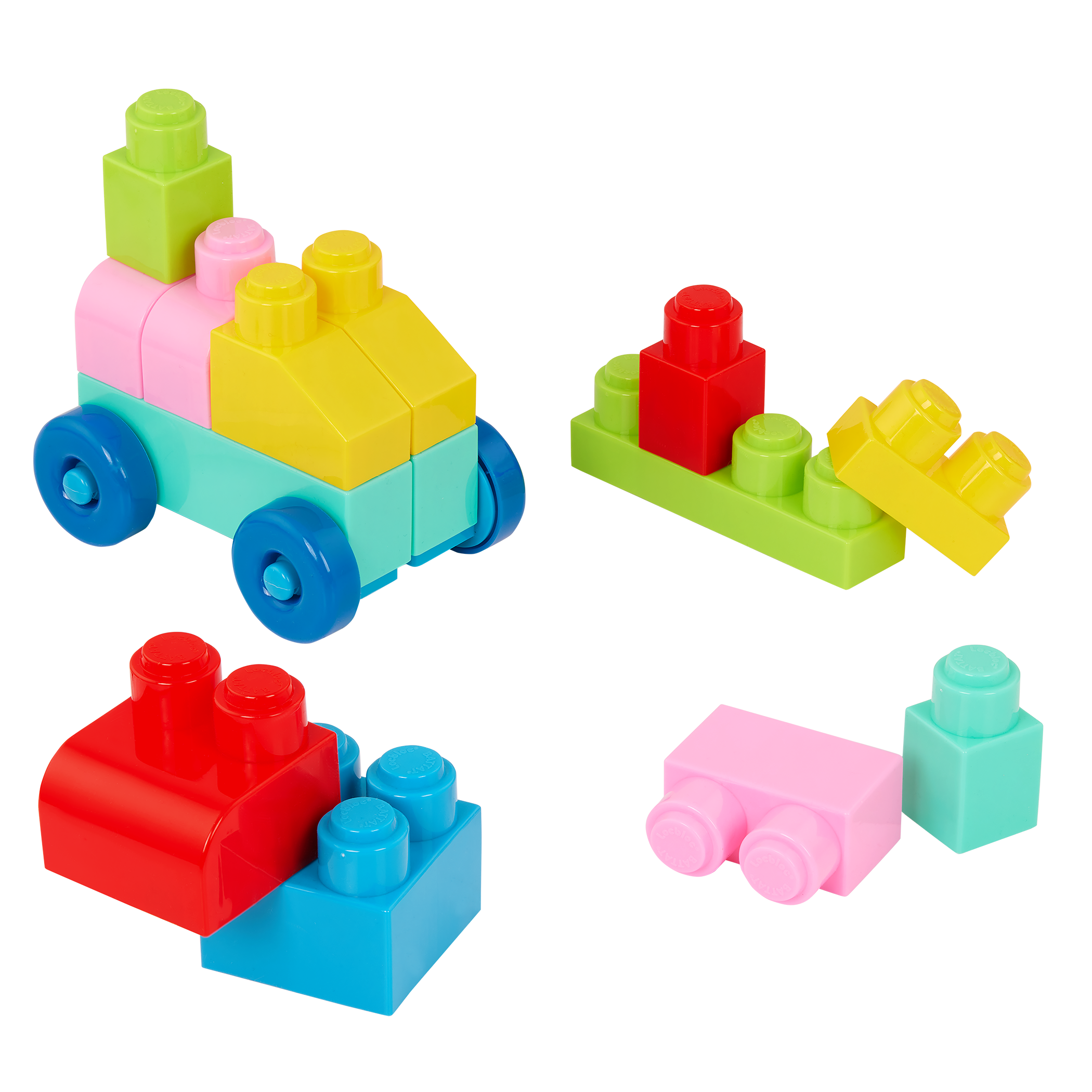Locbloc red builder's wagon with building blocks