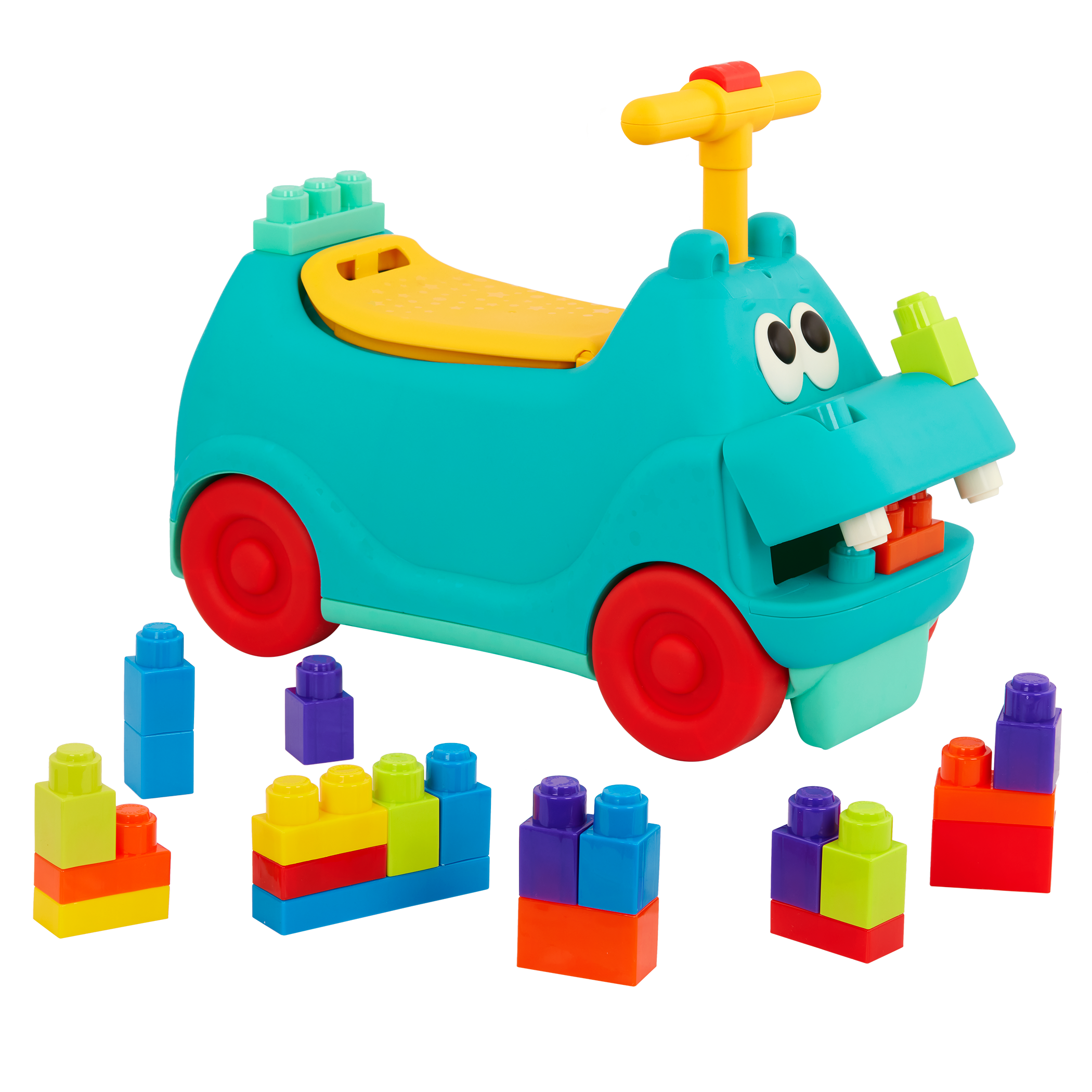 Locbloc hippo ride-on with blocks