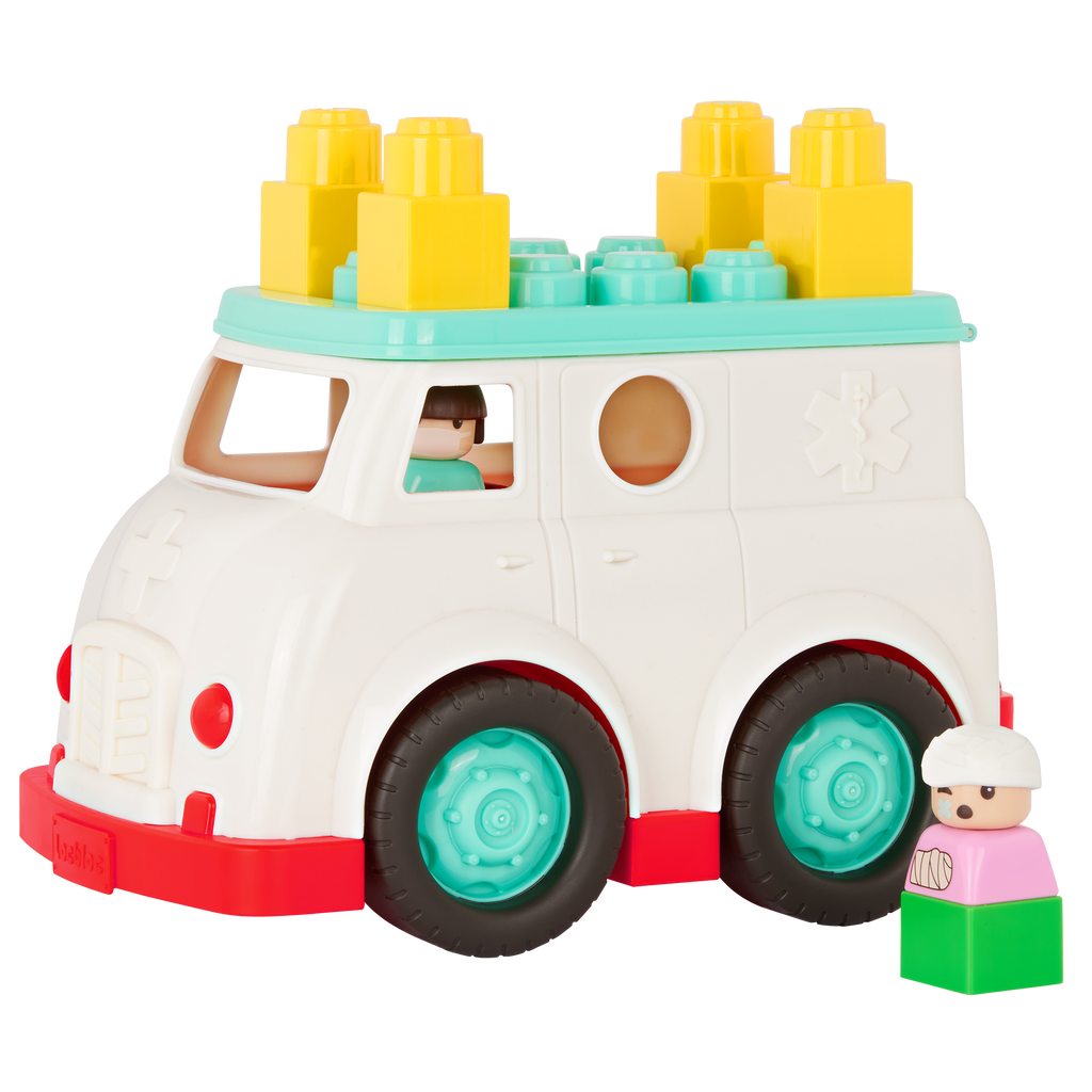 Locbloc ambulance truck with building blocks for toddlers