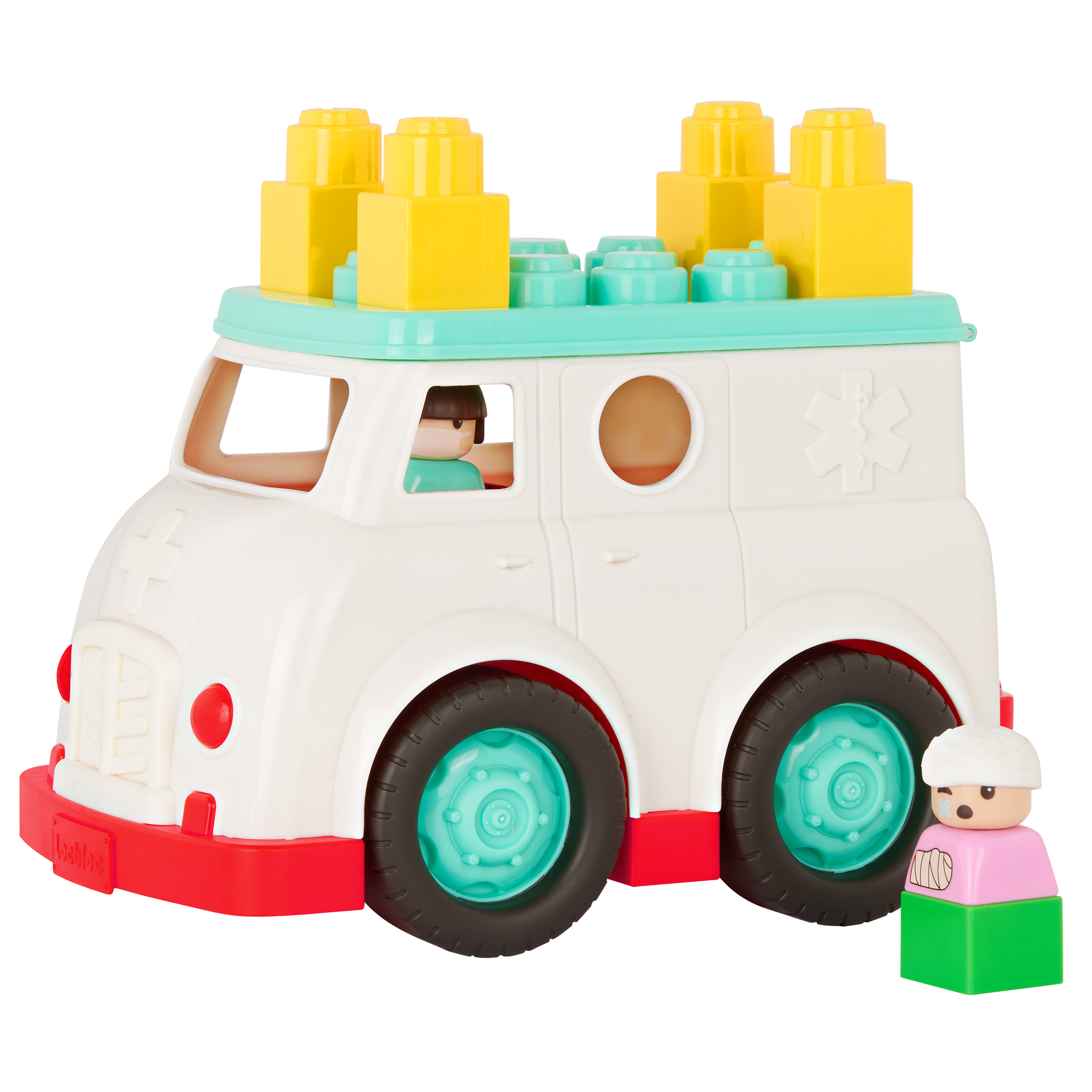 Locbloc ambulance truck with building blocks for toddlers