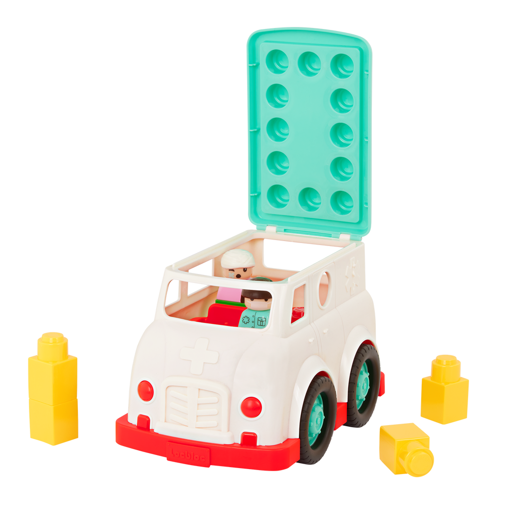 Locbloc ambulance truck with building blocks for toddlers