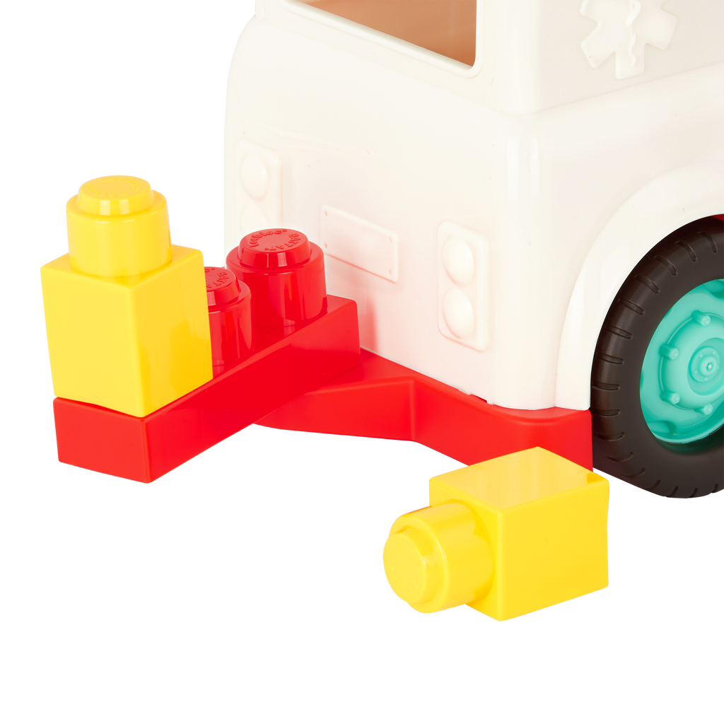 Locbloc ambulance truck with building blocks for toddlers