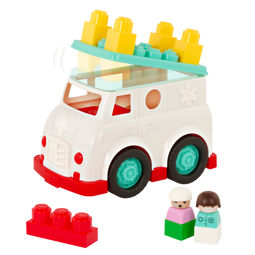 Locbloc ambulance truck with building blocks for toddlers