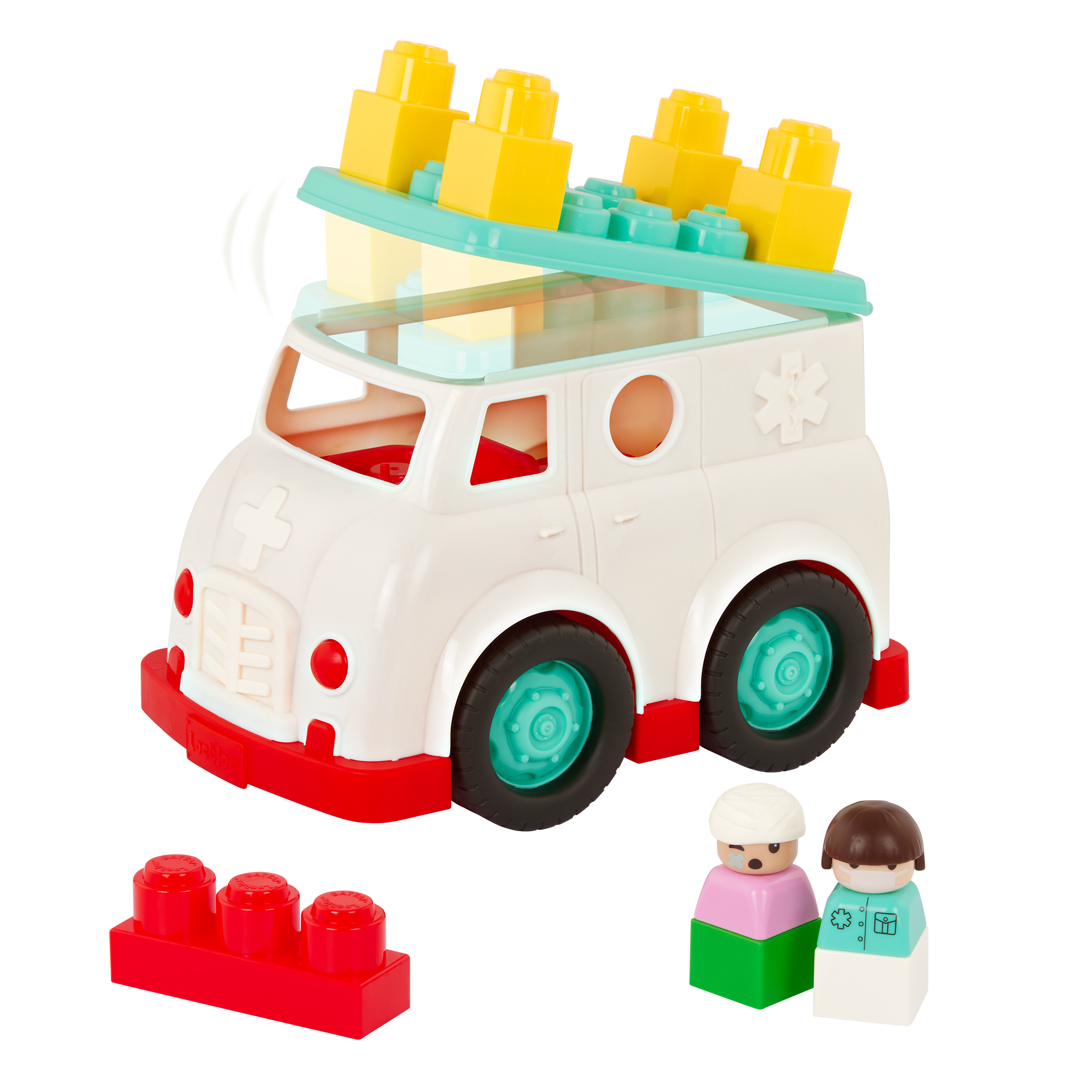 Locbloc ambulance truck with building blocks for toddlers