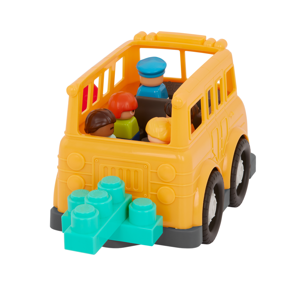 Locbloc school bus truck with building blocks for toddlers