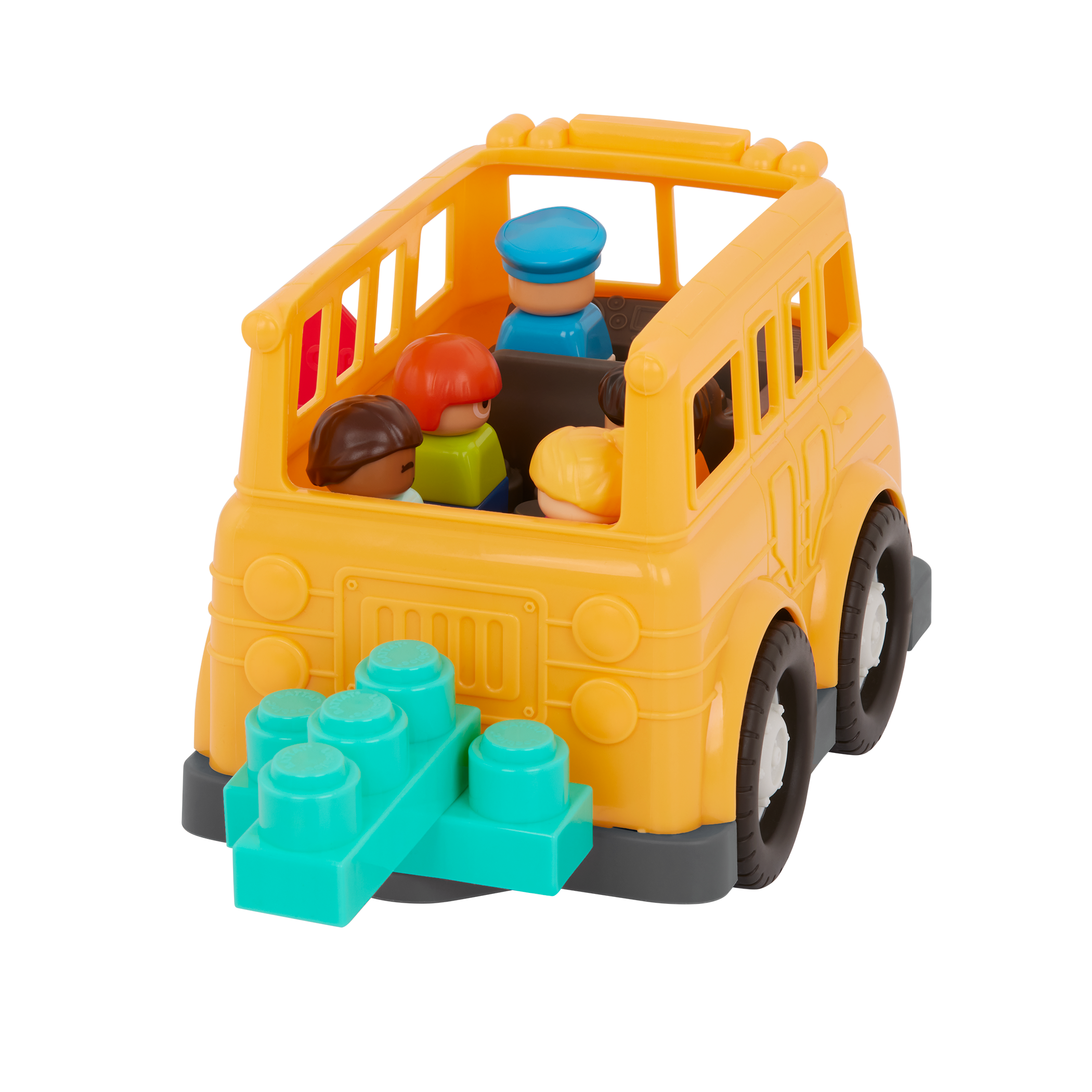 Locbloc school bus truck with building blocks for toddlers