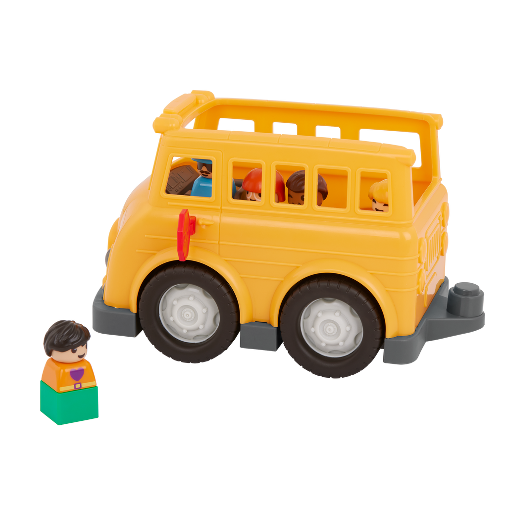 Locbloc school bus truck with building blocks for toddlers