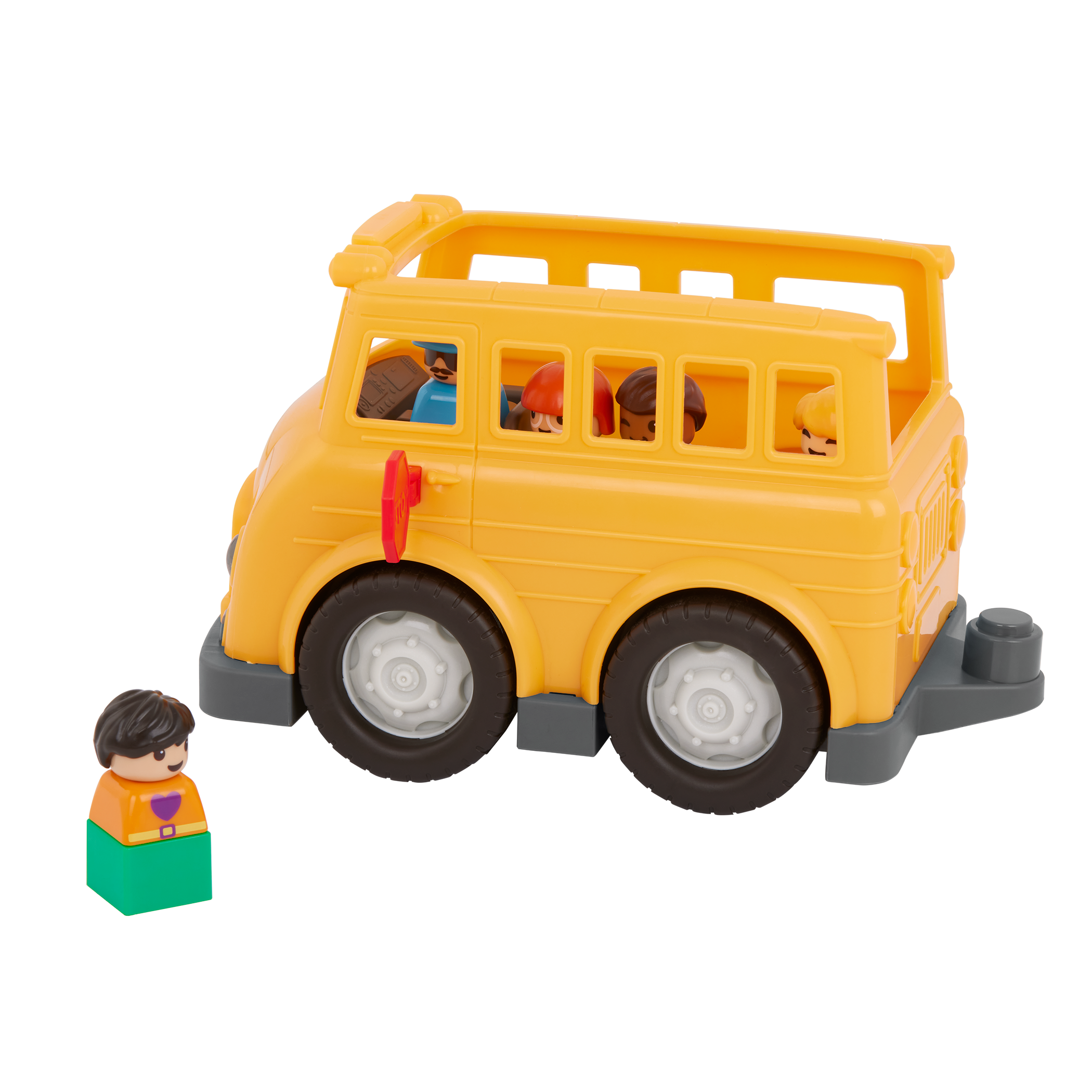 Locbloc school bus truck with building blocks for toddlers