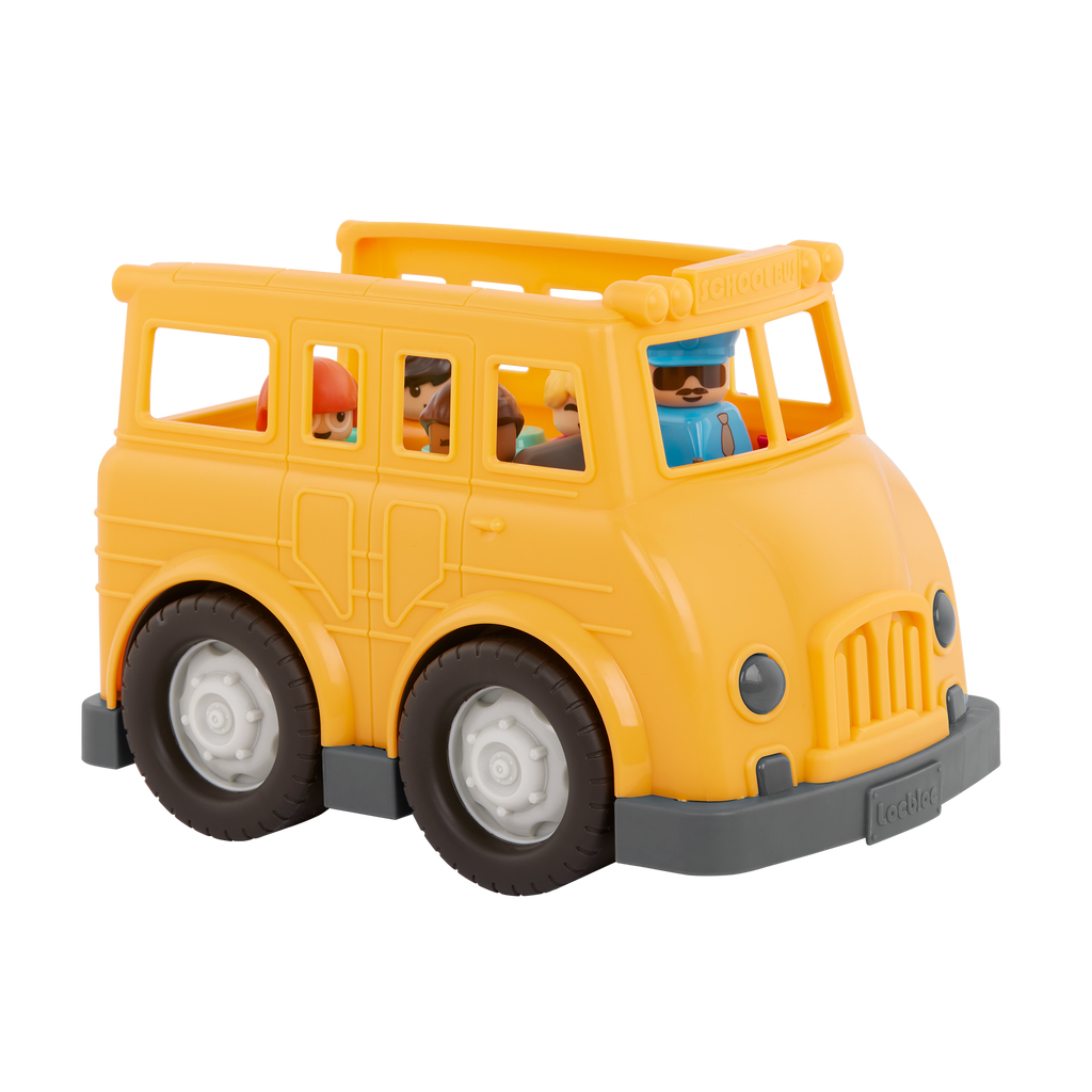 Locbloc school bus truck with building blocks for toddlers