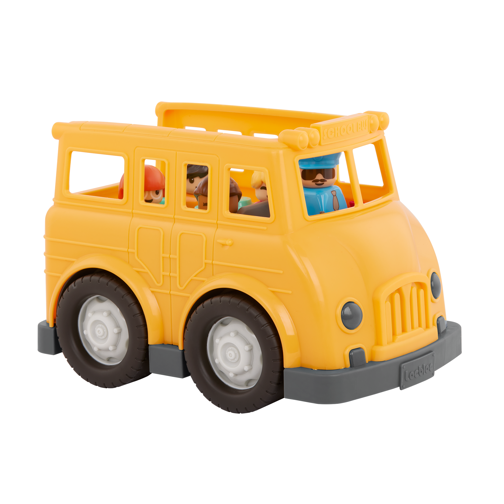 Locbloc school bus truck with building blocks for toddlers