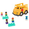 Locbloc school bus truck with building blocks for toddlers
