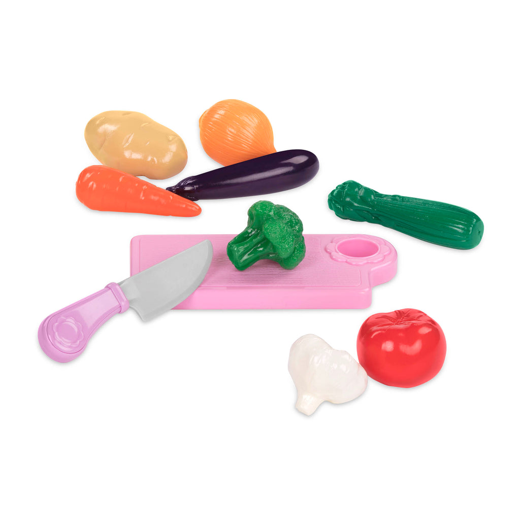 A wide variety of colorful play food toys.