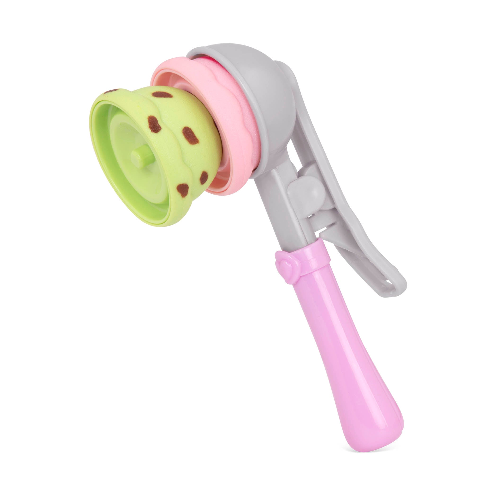 An ice cream playset with toy ice cream scoops, toppings, and more.