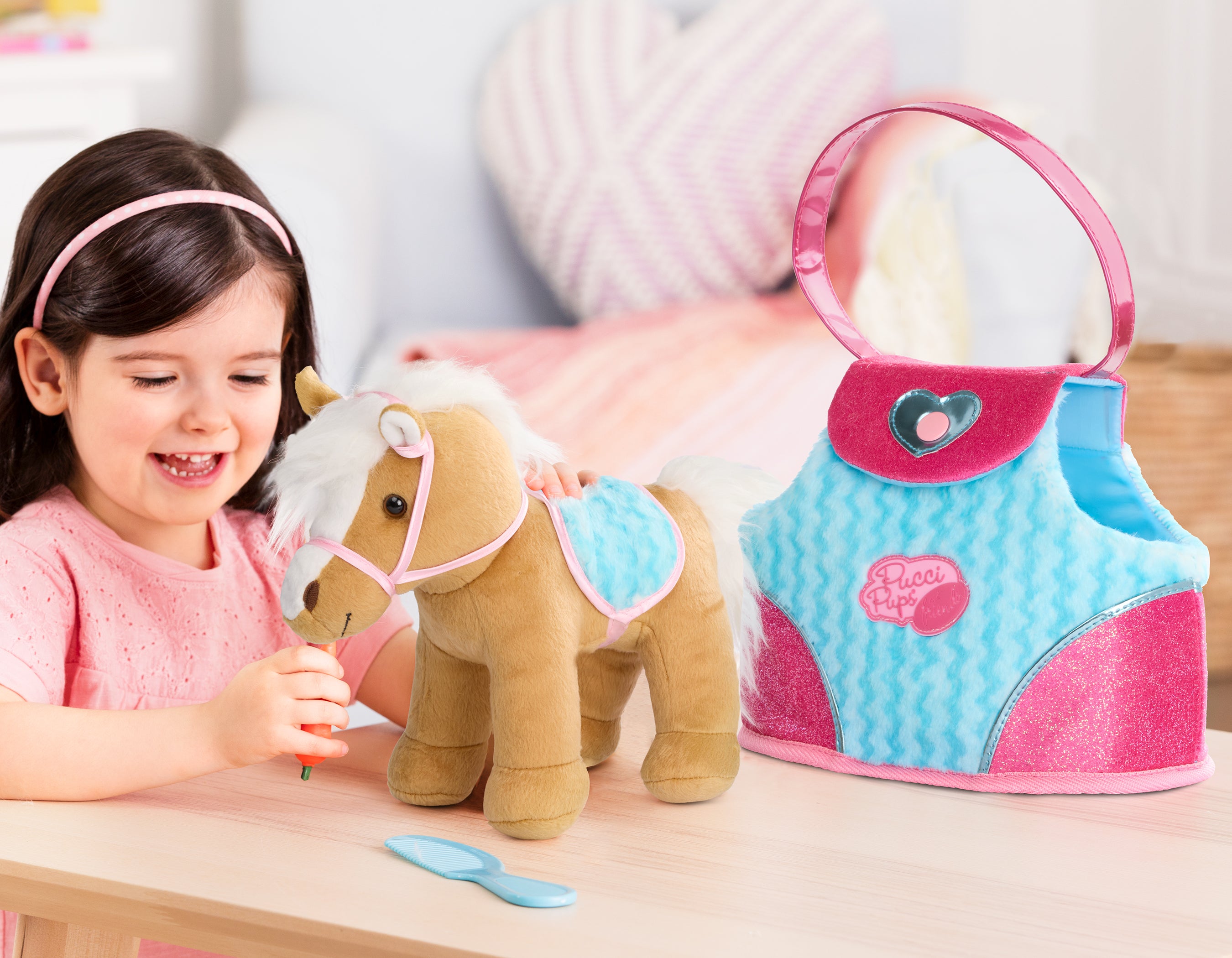 Pucci Pals BLUE STRIPE BAG & BEIGE HORSE