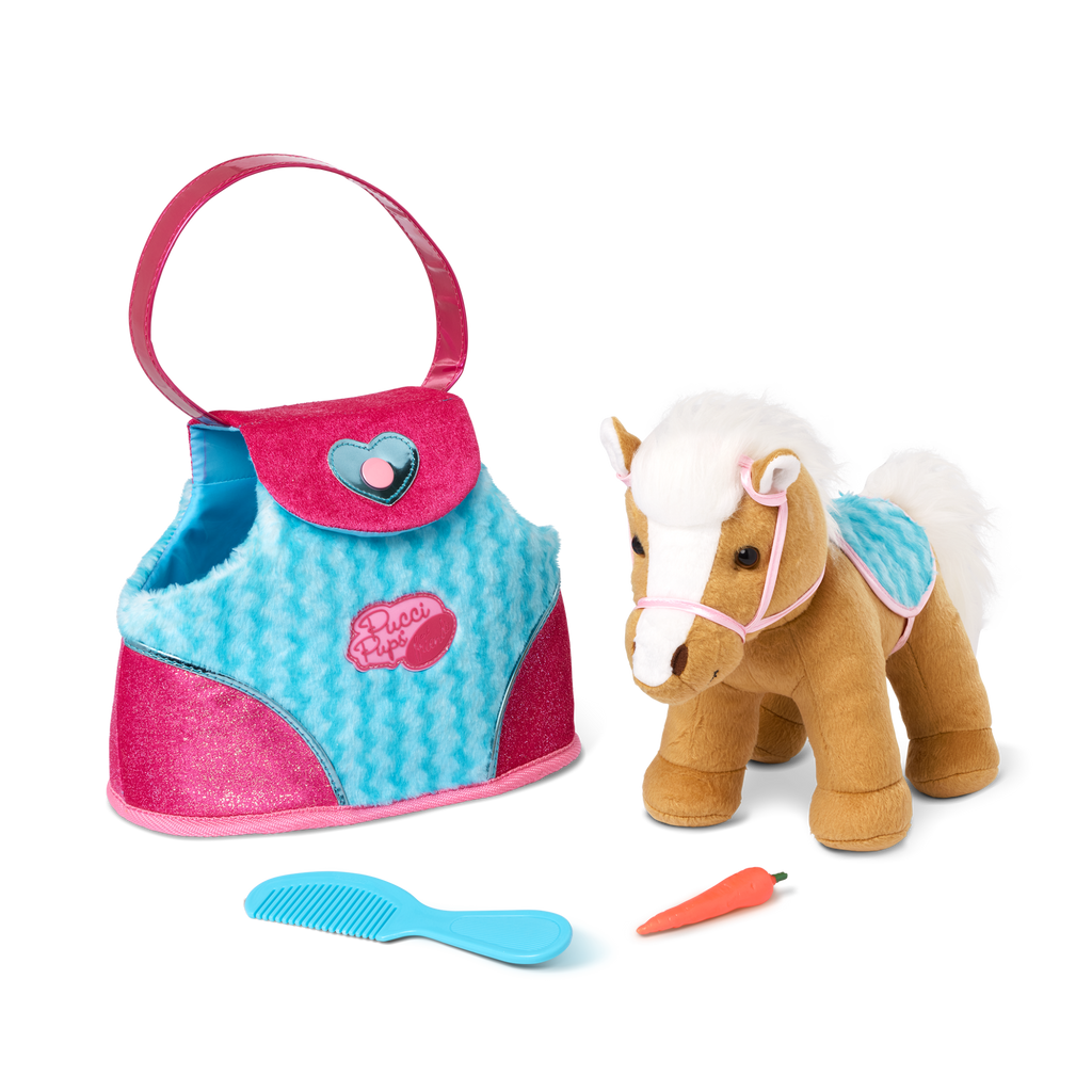 Pucci Pals BLUE STRIPE BAG & BEIGE HORSE