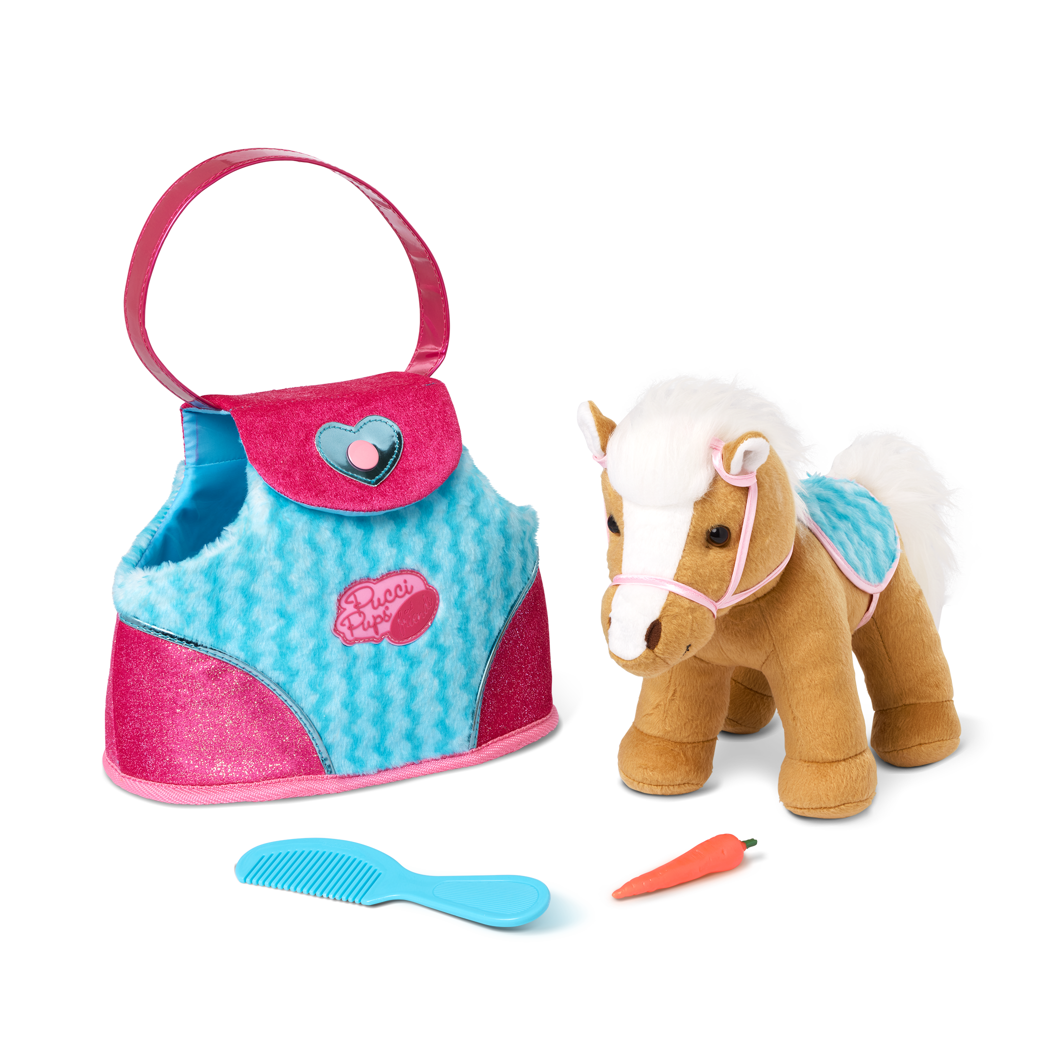 Pucci Pals BLUE STRIPE BAG & BEIGE HORSE