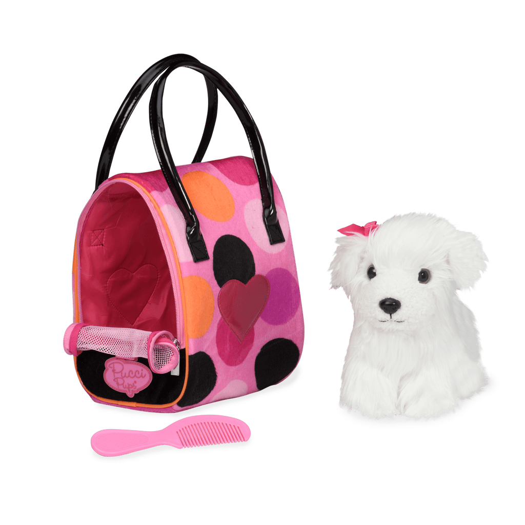 Big Polka Dots Plush Bag & Bichon Frise - Pucci Pups