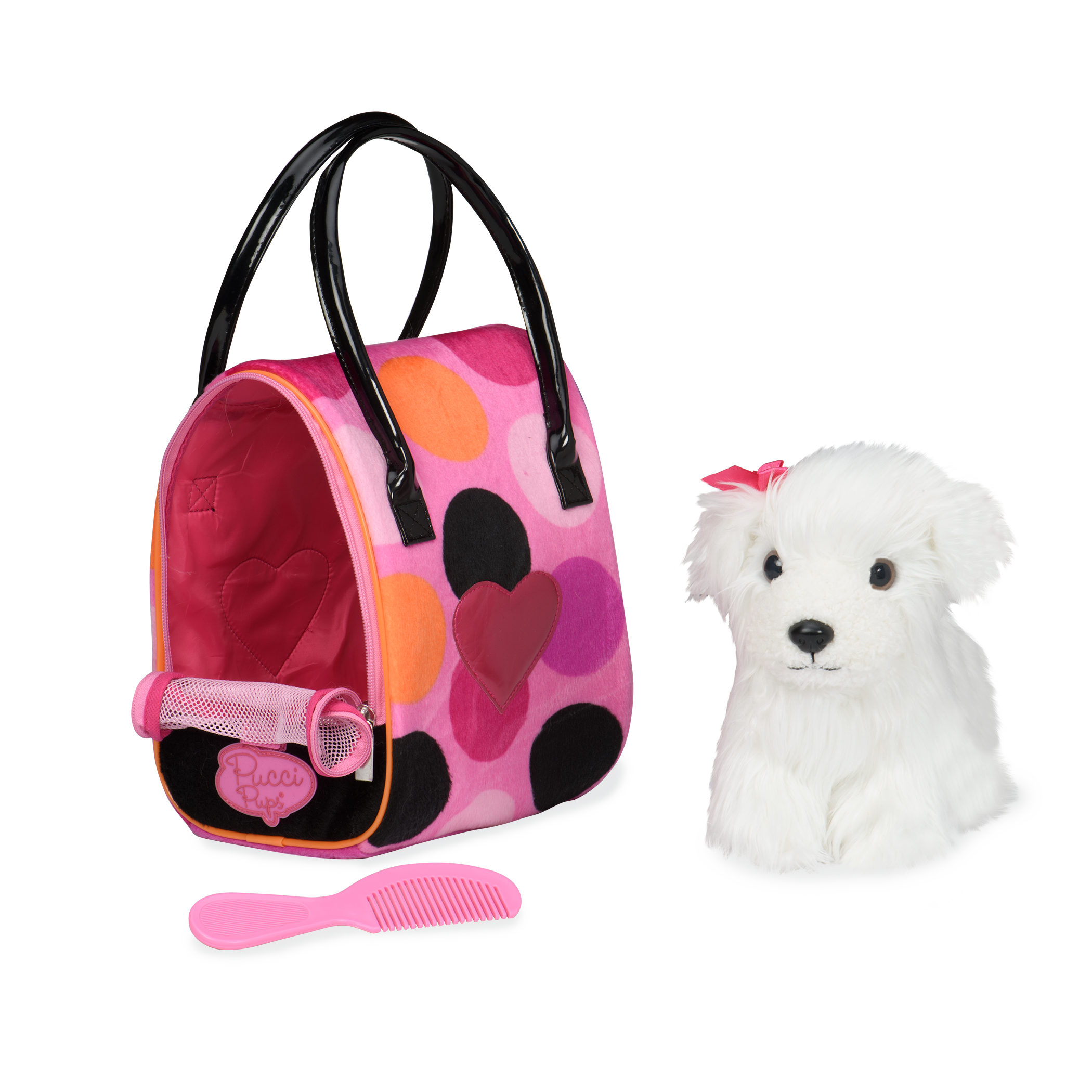 Big Polka Dots Plush Bag & Bichon Frise