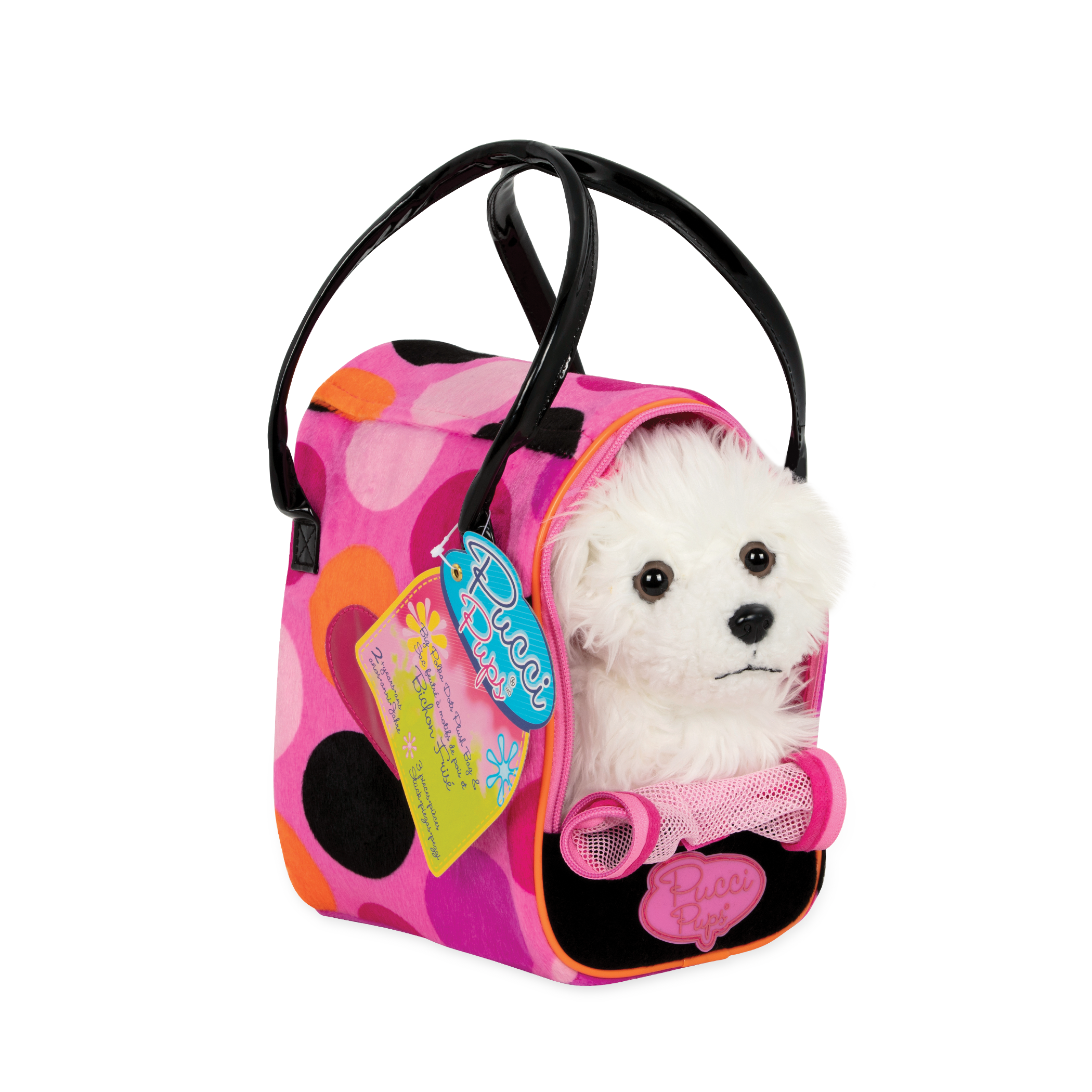 Big Polka Dots Plush Bag & Bichon Frise