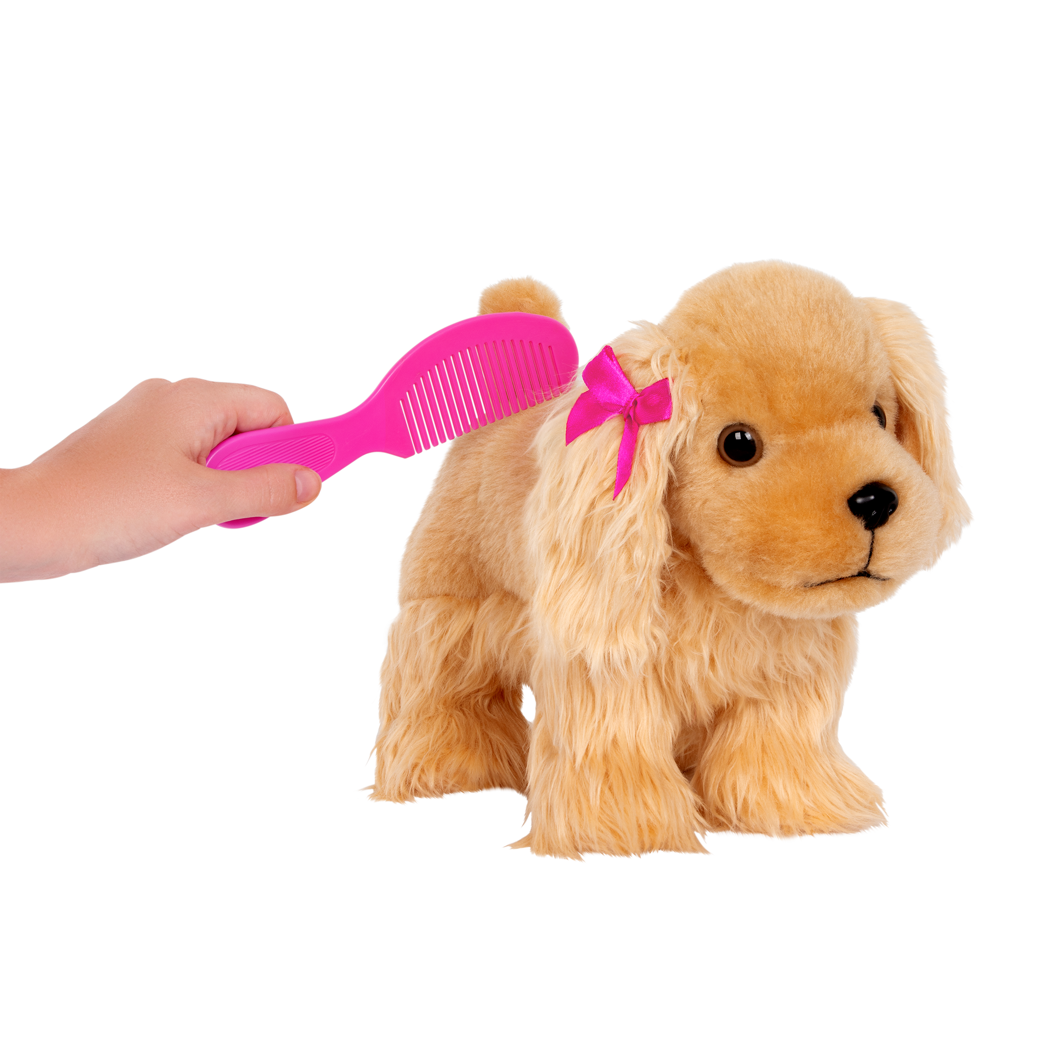 Pink & Golden heart print bag with Cocker Spaniel