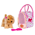 Pink & Golden heart print bag with Cocker Spaniel