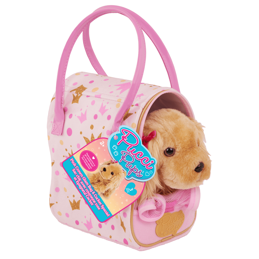 Pucci Pals Pink Crown Glam Bag & Cocker Spaniel