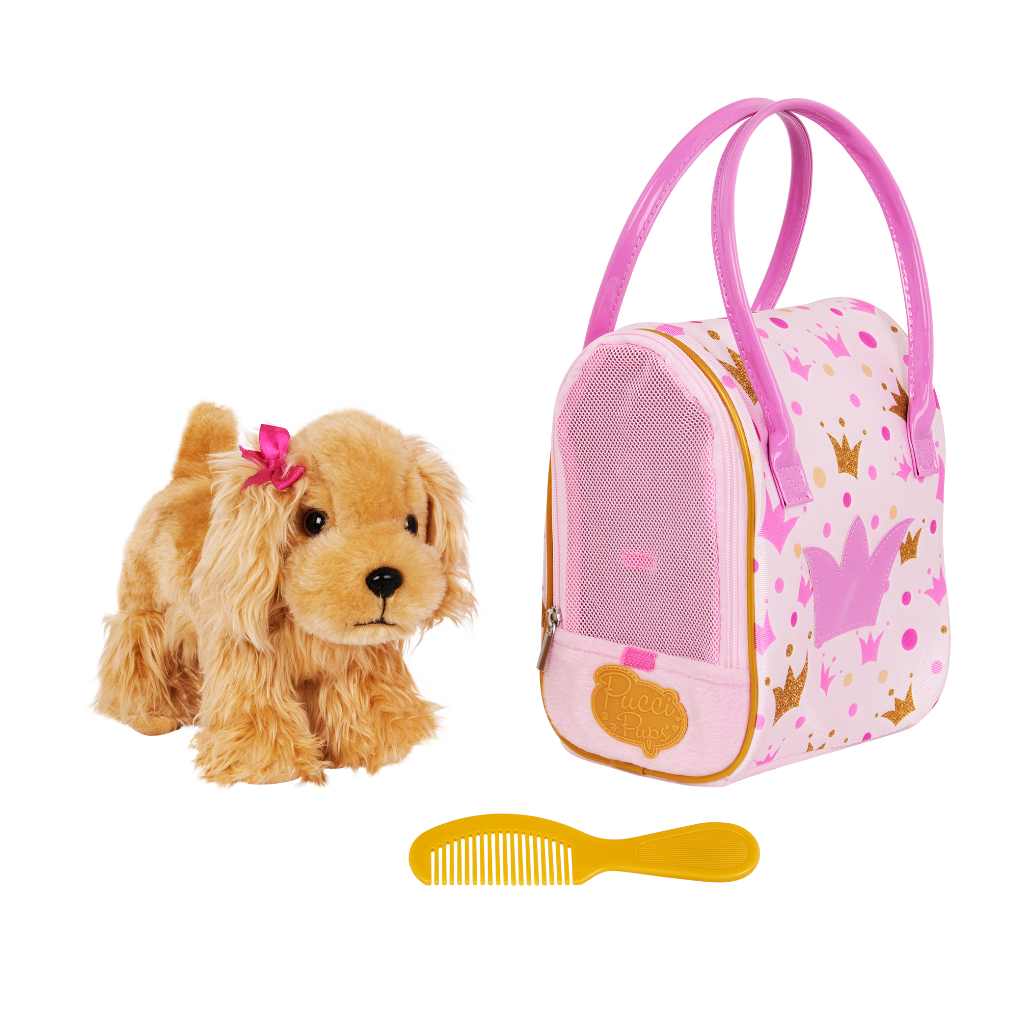 Pucci Pals Pink Crown Glam Bag & Cocker Spaniel