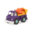 A purple, yellow, and orange excavator truck for toddlers and kids.