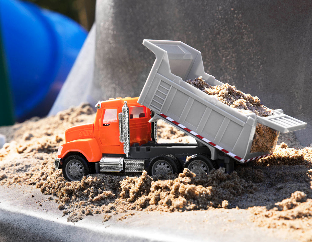 Small Micro Series Orange toy dump truck