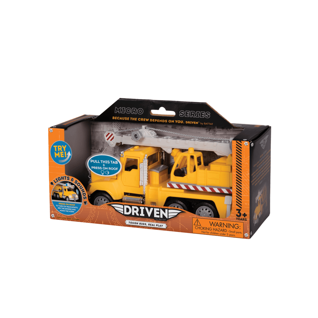 Yellow toy crane truck